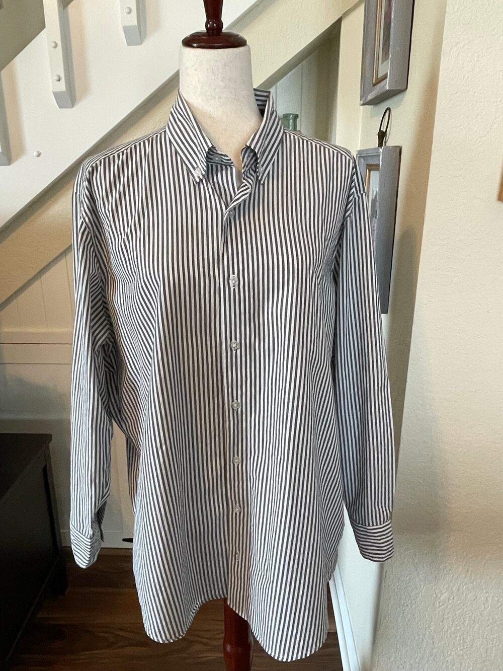 Norma Kamali Walmart Striped Button Down Shirt S